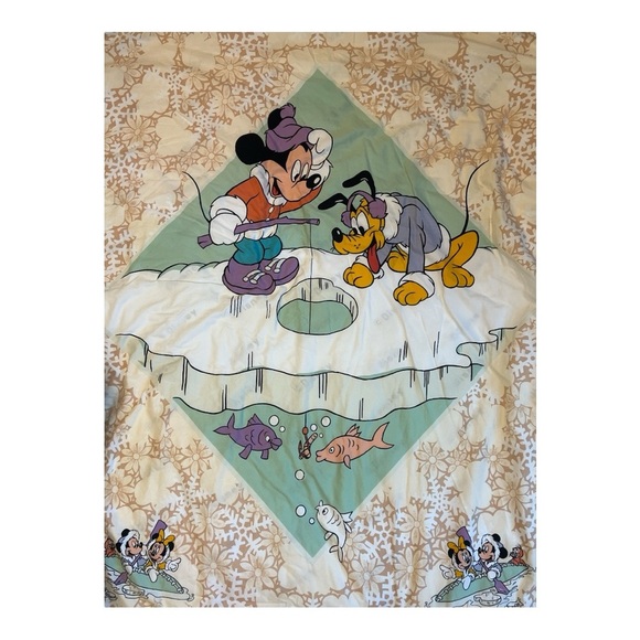 Disney Vintage Rare 80s Mickey & Pluto Duvet Cover & Insert - Picture 3 of 7